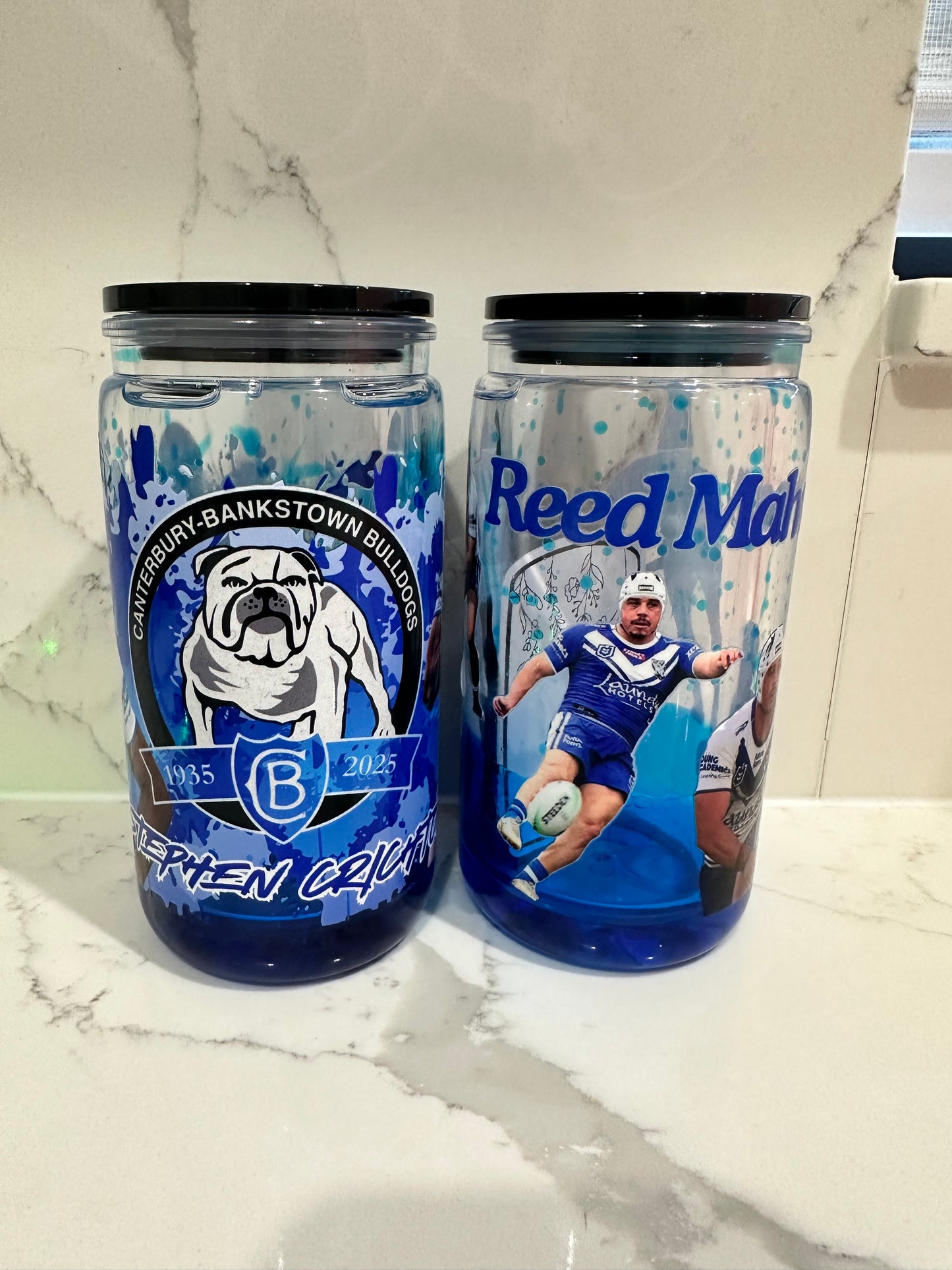 Bulldogs drop cups acrylic