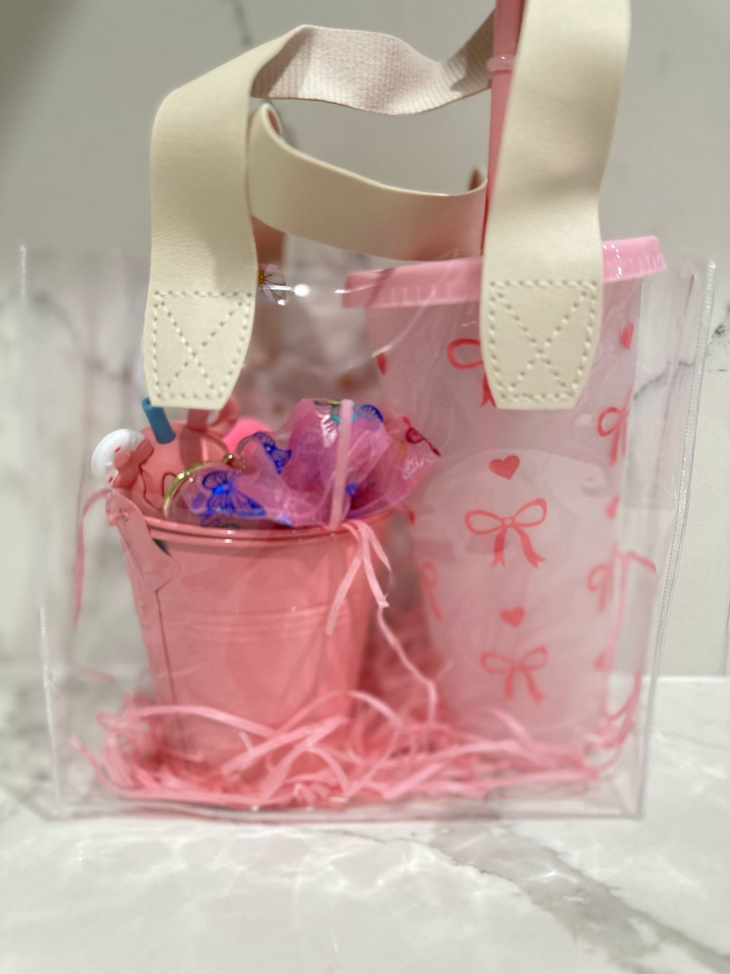 Pink bow gift set