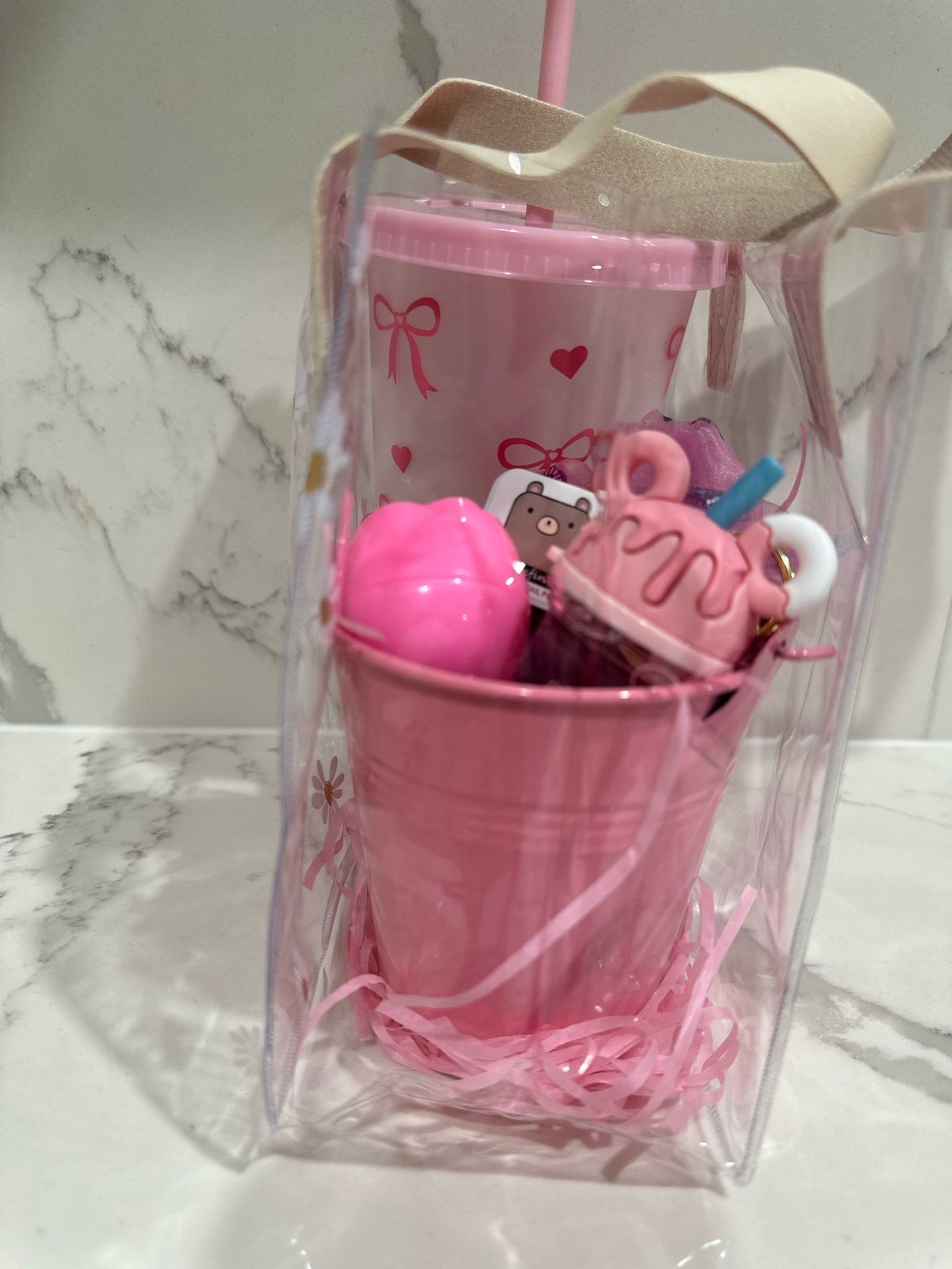 Pink bow gift set