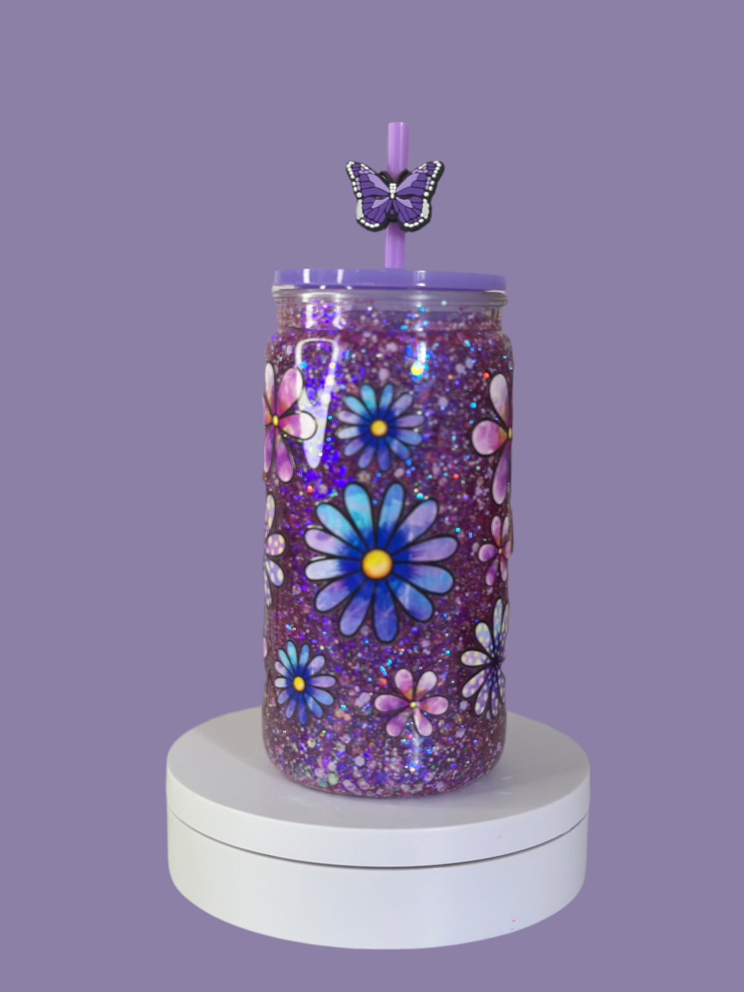 Purple acrylic 16oz snowglobe