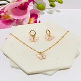 Butterfly necklace and earrings set