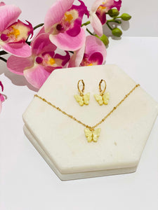 Butterfly necklace and earrings set