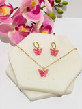 Butterfly necklace and earrings set